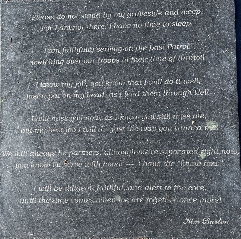 The K-9 Heroes Marker. Click for full size. The K-9 Heroes Marker image. Click for full size.