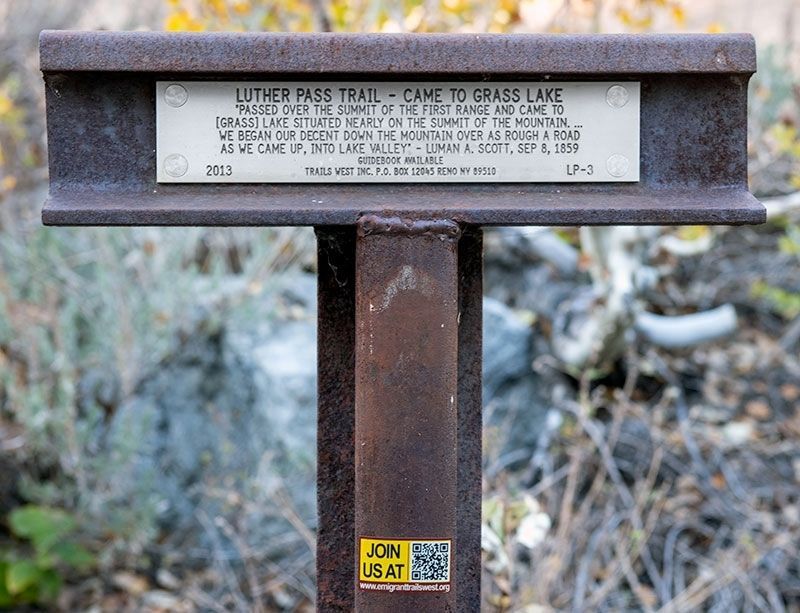 Luther Pass Trail - Came to Grass Lake image. Click for full size.