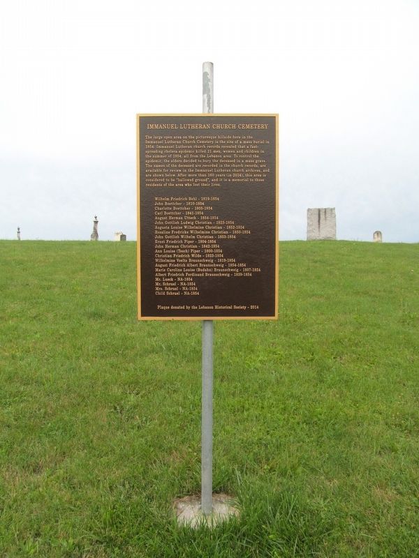 Immanuel Lutheran Church Cemetery Marker image. Click for full size.
