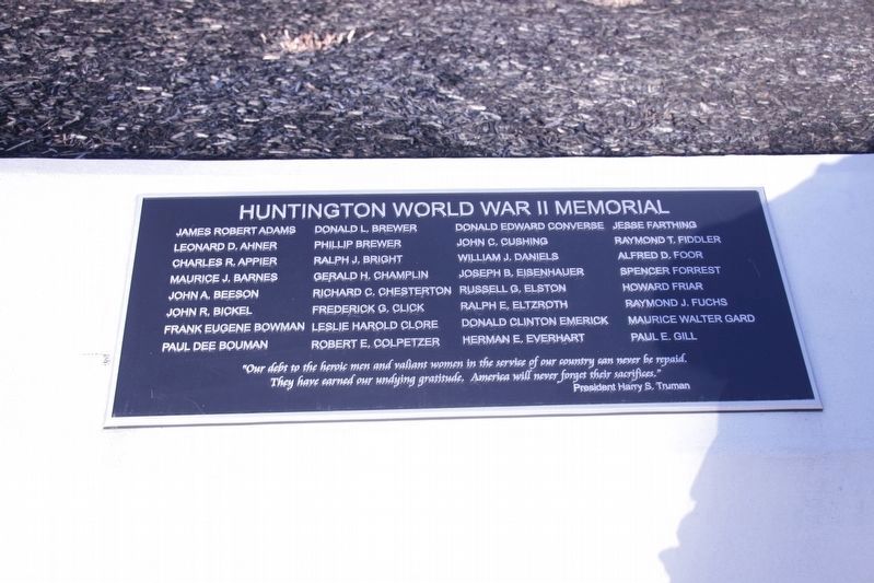 Huntington Veterans Memorial. Click for full size. Huntington Veterans Memorial image. Click for full size.