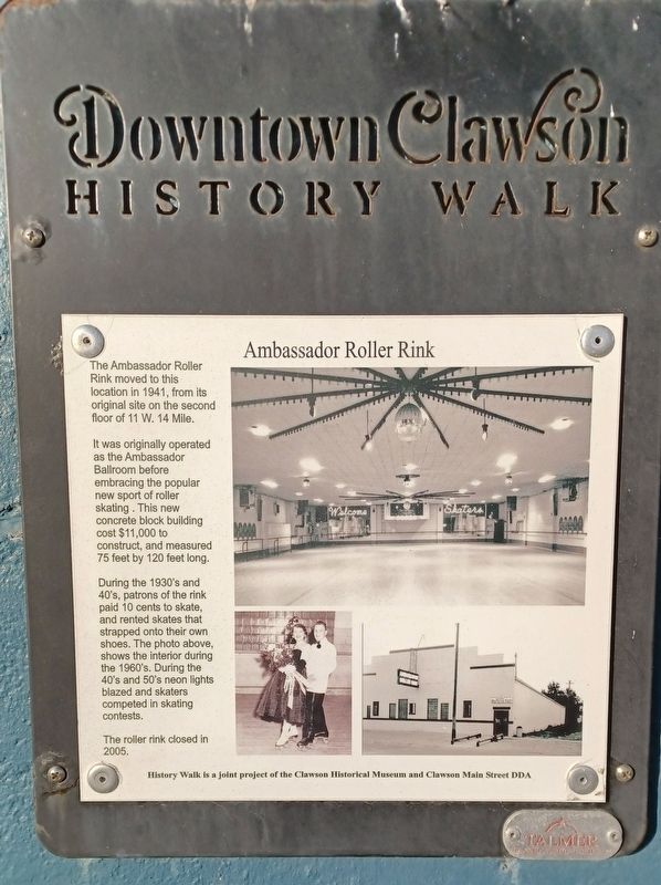 Ambassador Roller Rink Marker. Click for full size. Ambassador Roller Rink Marker image. Click for full size.