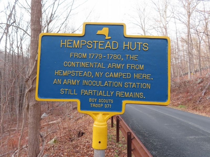 Hempstead Huts Marker. Click for full size. Hempstead Huts Marker image. Click for full size.