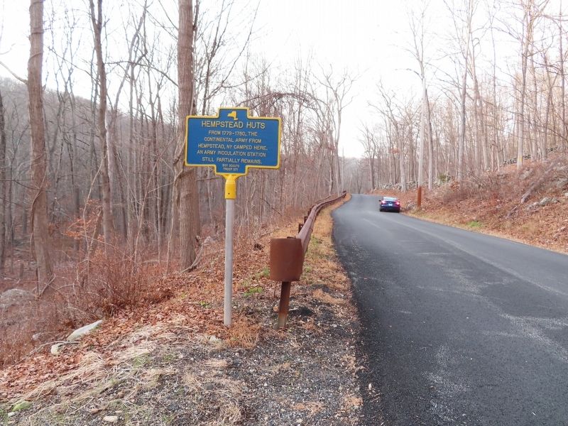 Hempstead Huts Marker. Click for full size. Hempstead Huts Marker image. Click for full size.