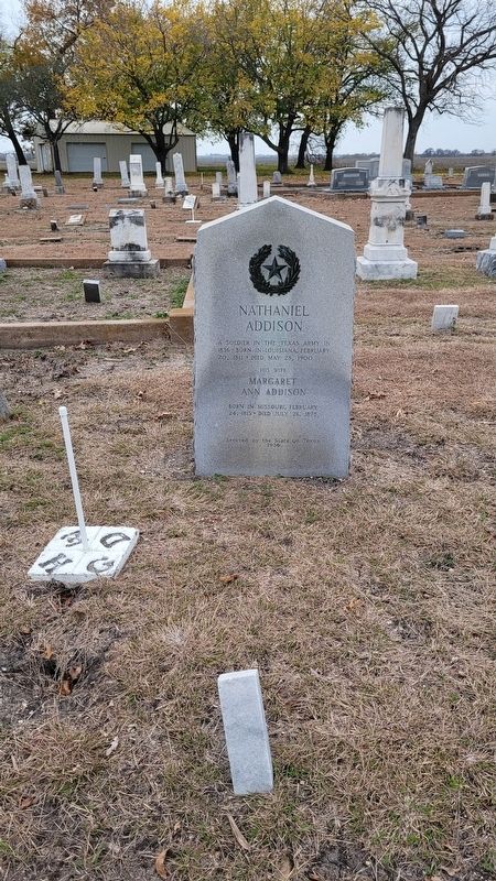 Nathaniel Addison Marker and Gravesite in the Salem Cemetery image. Click for full size.