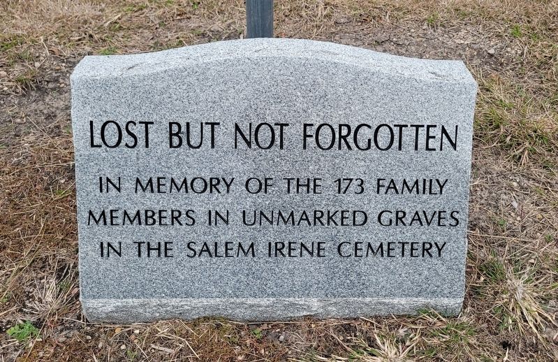 Lost But Not Forgotten marker in the the Salem Cemetery image. Click for full size.