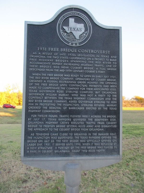 1931 Free Bridge Controversy Marker. Click for full size. 1931 Free Bridge Controversy Marker image. Click for full size.