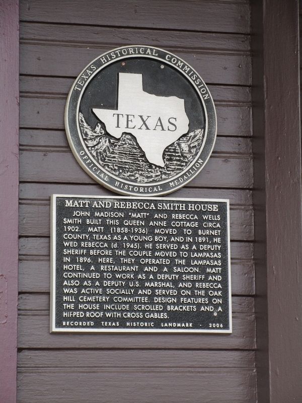 Matt and Rebecca Smith House Marker image. Click for full size.