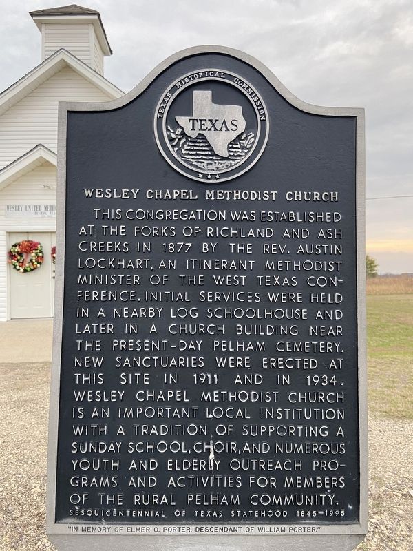 Wesley Chapel Methodist Church Marker. Click for full size. Wesley Chapel Methodist Church Marker image. Click for full size.