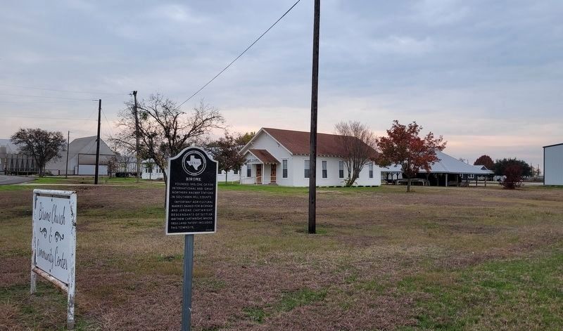 The view of the Birome Marker and the Birome Church image. Click for full size.