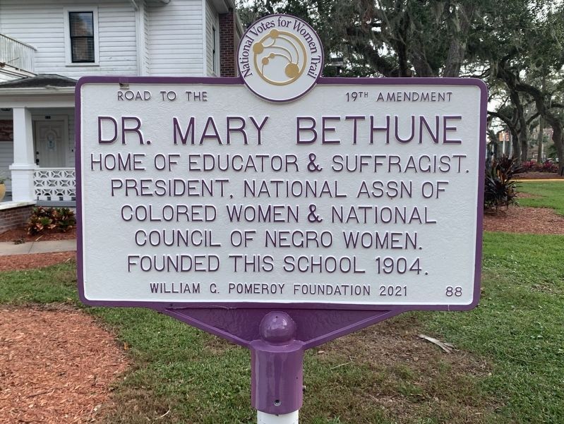 Dr. Mary Bethune Marker. Click for full size. Dr. Mary Bethune Marker image. Click for full size.
