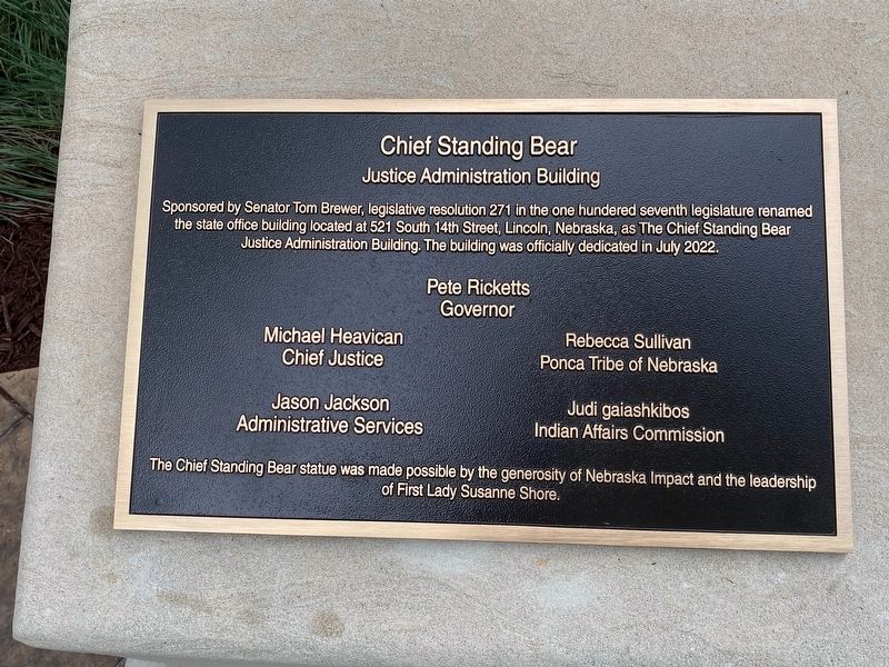 Chief Standing Bear Marker image. Click for full size.