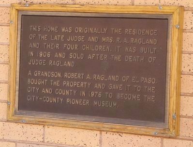 An additional R.A. Ragland House Tablet image. Click for full size.