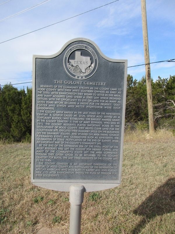 The Colony Cemetery Marker image. Click for full size.