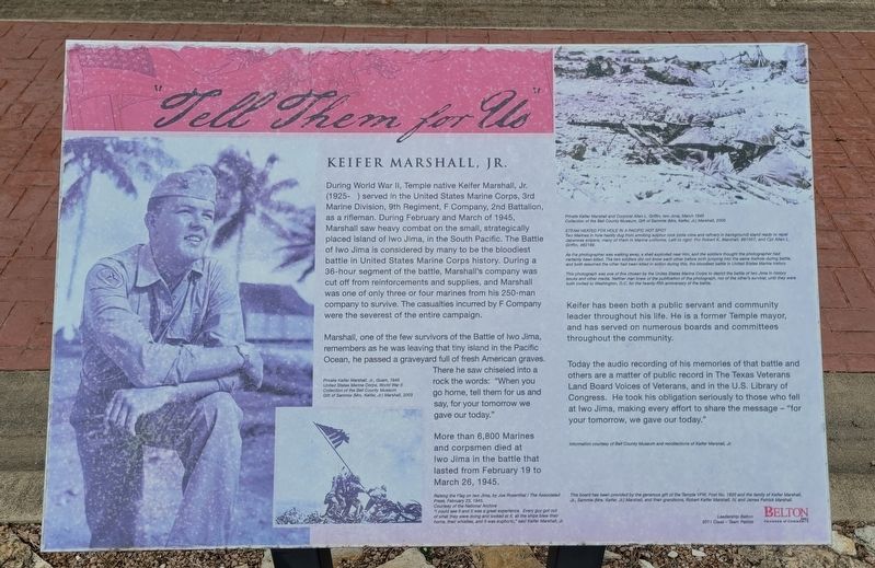 Keifer Marshall, Jr. Marker. Click for full size. Keifer Marshall, Jr. Marker image. Click for full size.