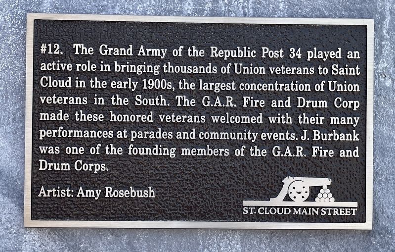 St. Cloud Veteran Fife and Drum Corps Marker. Click for full size. St. Cloud Veteran Fife and Drum Corps Marker image. Click for full size.