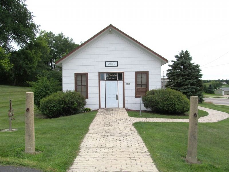 Lebanon Town Hall and Marker. Click for full size. Lebanon Town Hall and Marker image. Click for full size.