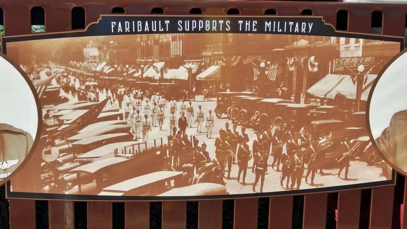 Marker detail: Faribault Supports the Military. Click for full size. Marker detail: Faribault Supports the Military image. Click for full size.