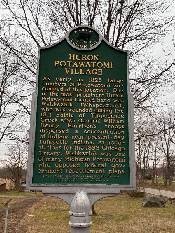 Huron Potawatomi Village / Spring Arbor Marker image. Click for full size.