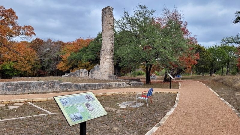The college ruins and marker image. Click for full size.