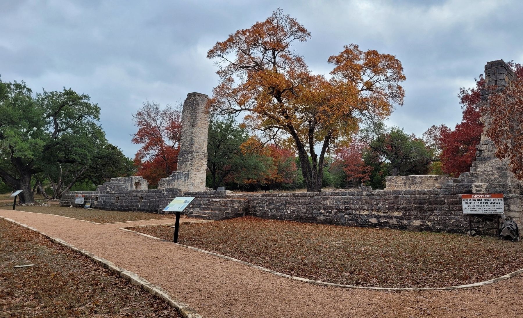 The view of the college ruins from the entrance to the park image. Click for full size.