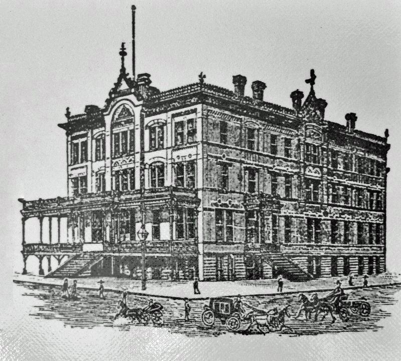 Marker detail: Brunswick Hotel 1883 image. Click for full size.