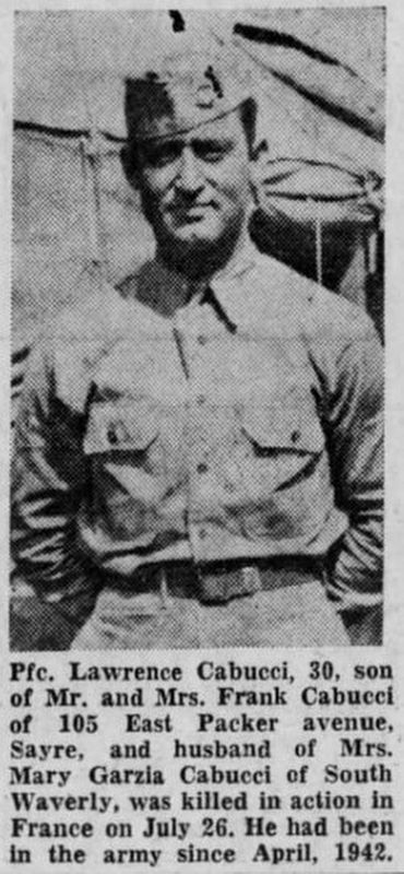 Pvt. Lawrence L. Cabucci. Click for full size. Pvt. Lawrence L. Cabucci image. Click for full size.