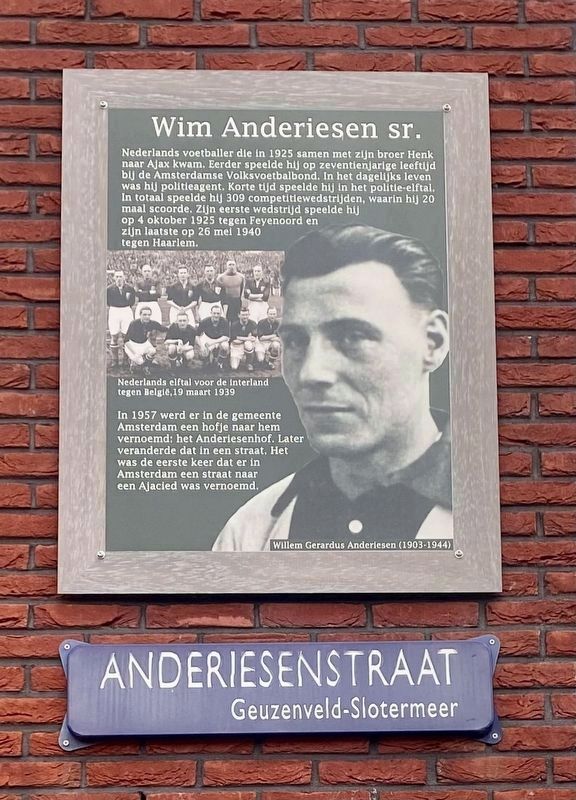 Wim Anderiesen sr. Marker. Click for full size. Wim Anderiesen sr. Marker image. Click for full size.