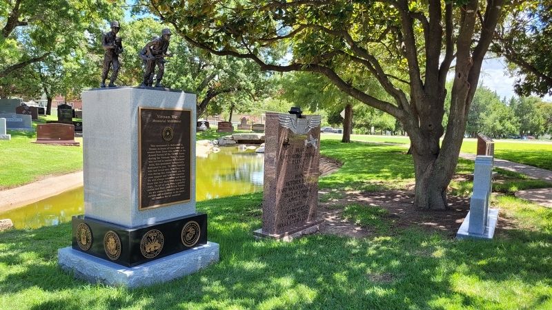The view of the Vietnam War Memorial Monument in the Texas State Cemetery image. Click for full size.
