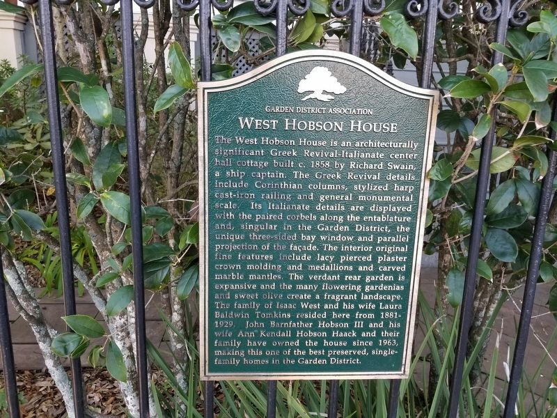 West Hobson House Marker image. Click for full size.