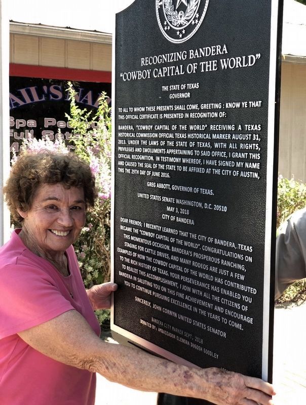 Bandera, "Cowboy Capital of the World" Marker image. Click for full size.
