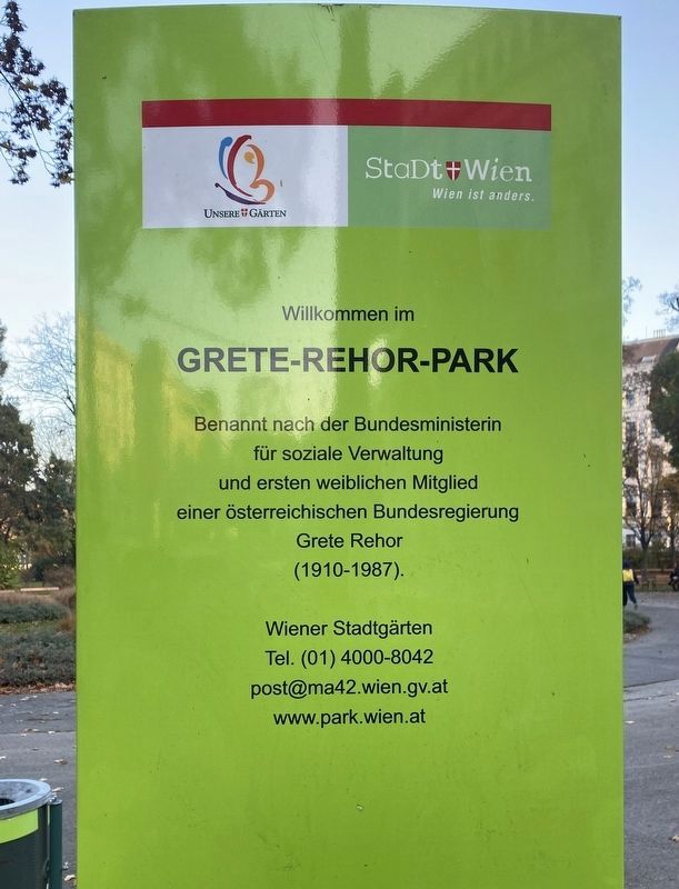 Grete-Rehor-Park Marker image. Click for full size.
