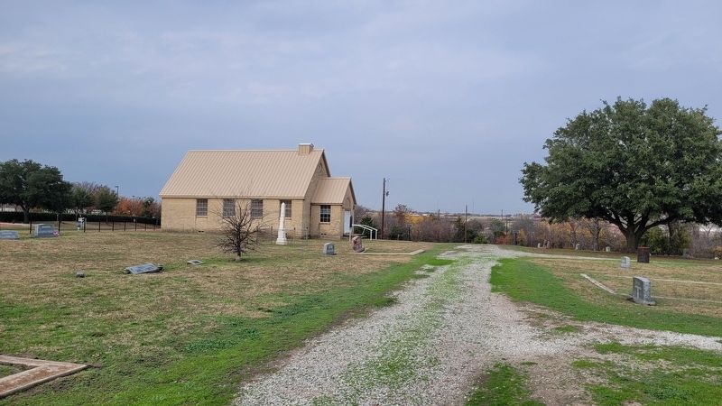 The view of the Rowlett Creek Church, Cemetery and Marker image. Click for full size.