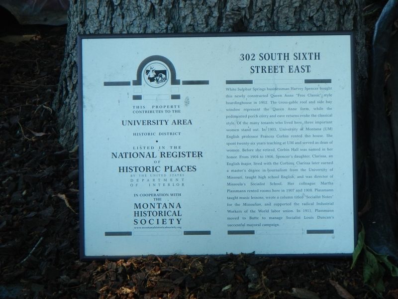 302 South Sixth Street East Marker image. Click for full size.
