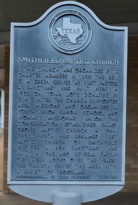 Smithfield Baptist Church Marker image. Click for full size.