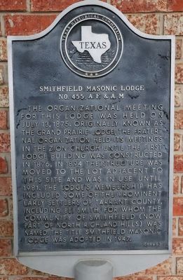 Smithfield Masonic Lodge No. 455 A.F. & A.M. Marker image. Click for full size.