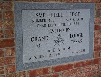 Smithfield Masonic Lodge No. 455 A.F. & A.M. Tablet image. Click for full size.