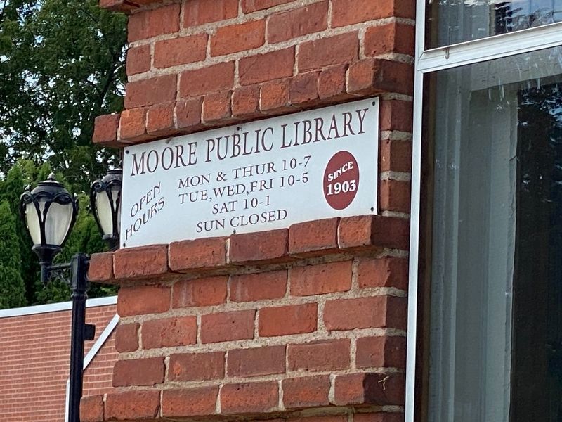 Moore Public Library Sign image. Click for full size.
