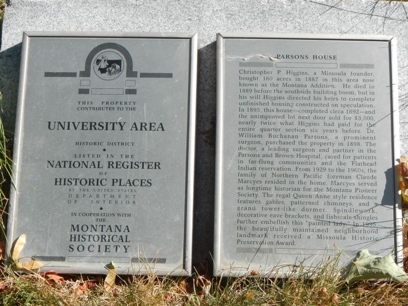 Parsons House Marker image. Click for full size.