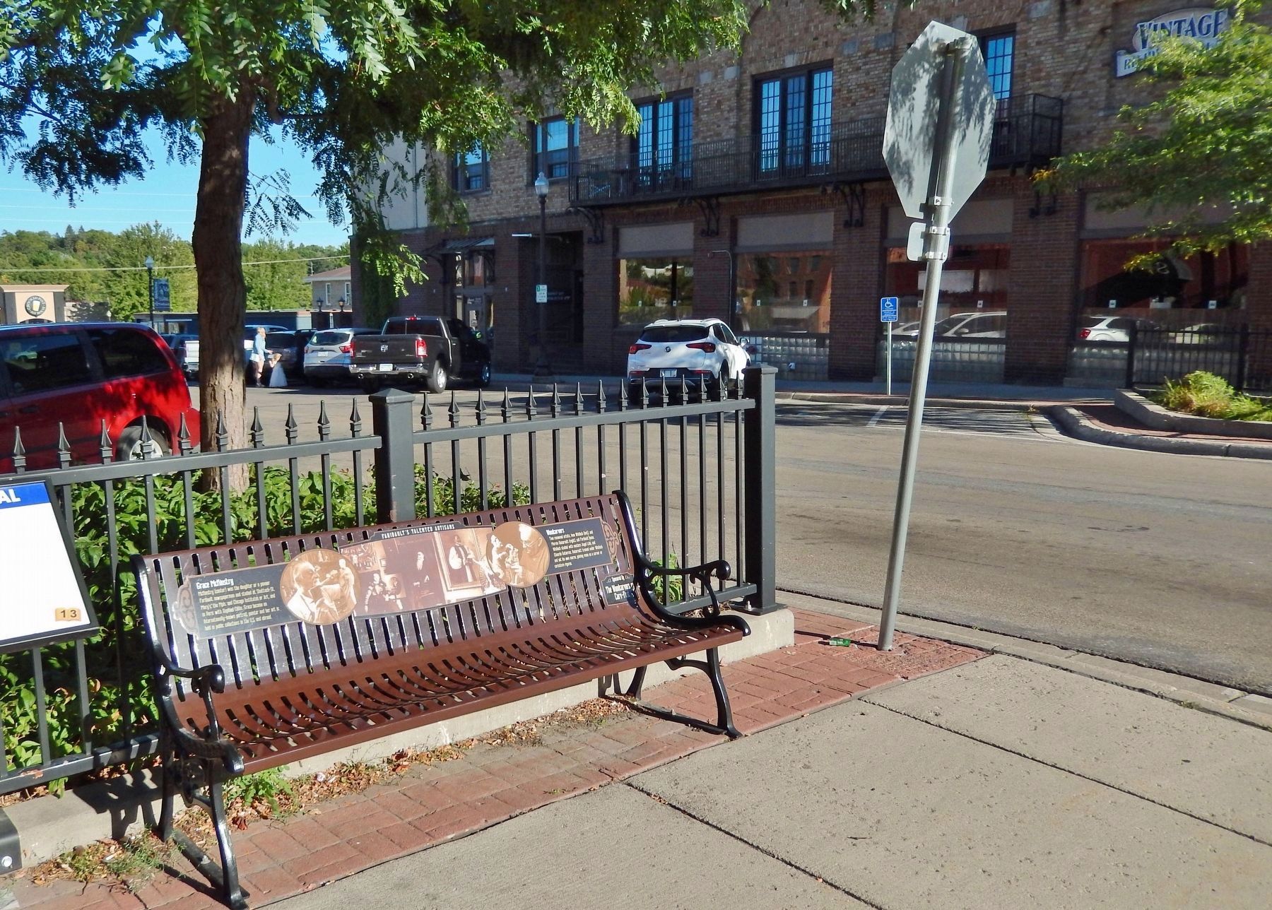 Faribault's Talented Artisans Bench image. Click for full size.