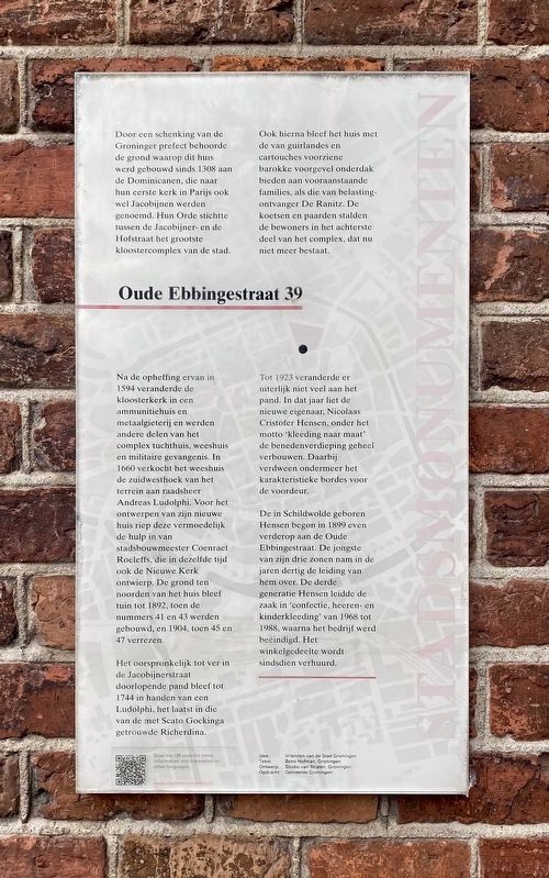 Oude Ebbingstraat 39 Marker image. Click for full size.