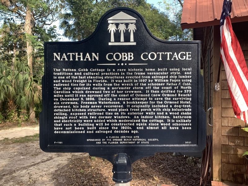 Nathan Cobb Cottage Marker image. Click for full size.
