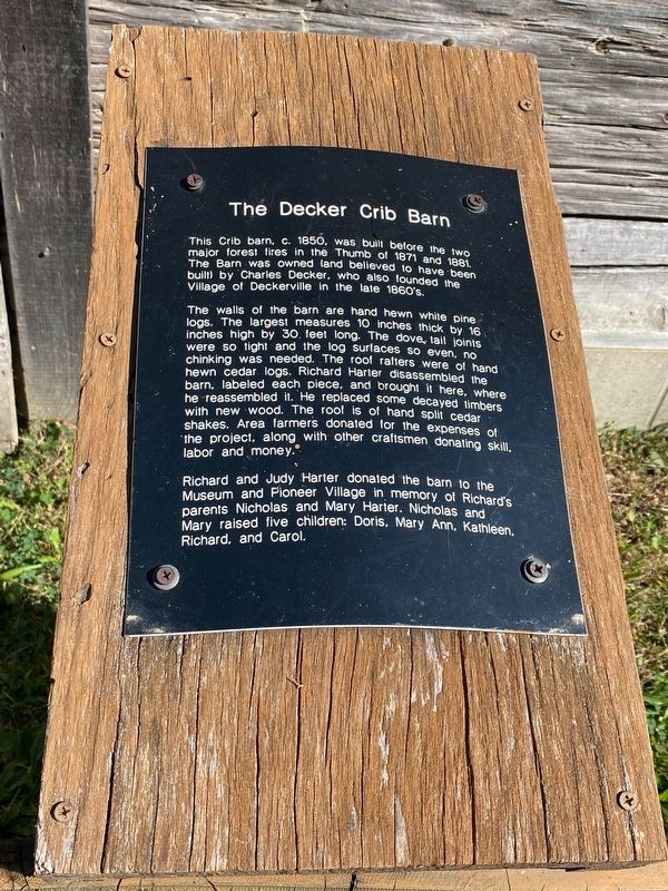 The Decker Crib Barn Marker image. Click for full size.