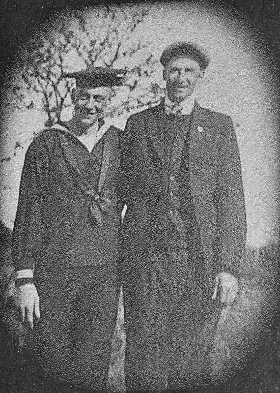 Marker detail: Walter (on right) with friend. image. Click for full size.