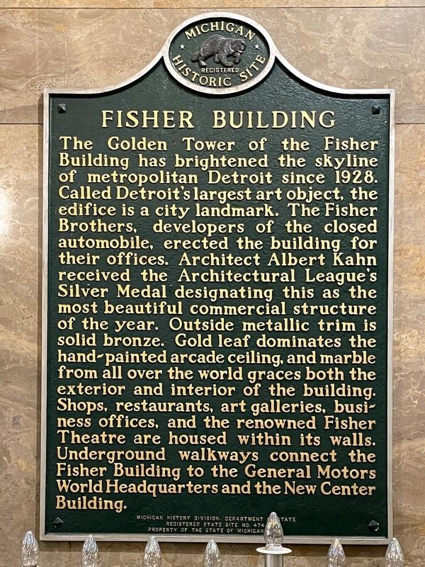 Fisher Building Marker image. Click for full size.