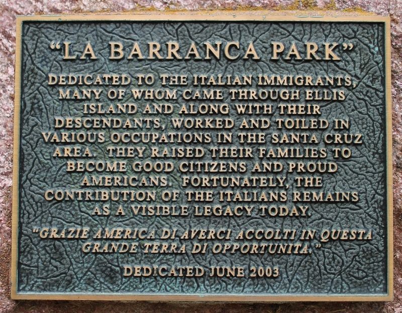 La Barranca Park Plaque. Click for full size. La Barranca Park Plaque image. Click for full size.