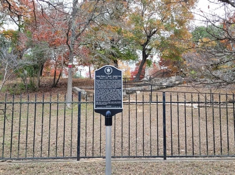 The Judge Paine L. Bush - Salado Son Marker at the entrance to the park image. Click for full size.