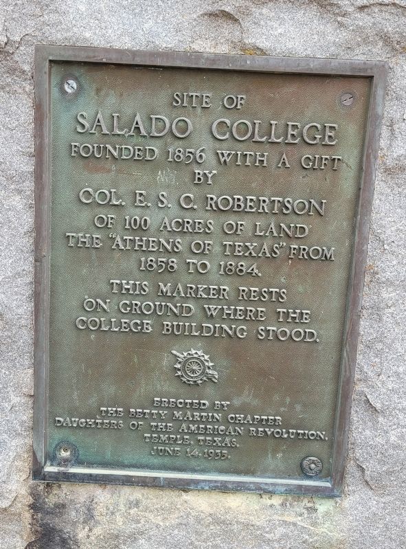 Site of Salado College Marker image. Click for full size.