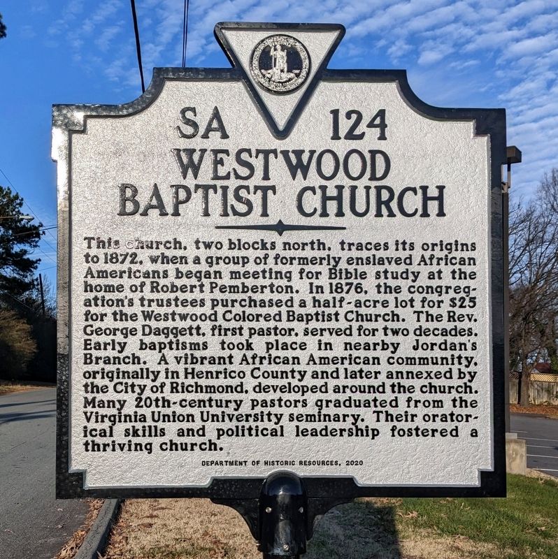 Westwood Baptist Church Marker image. Click for full size.