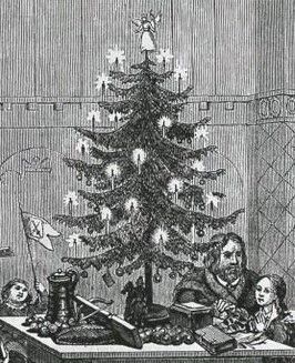 A 19th Century German Christmas Tree image. Click for full size.