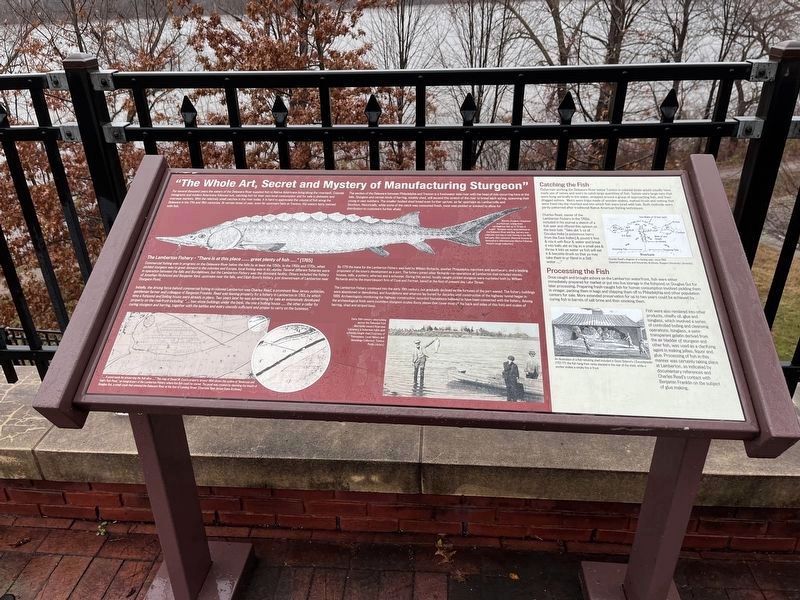 "The Whole Art, Secret and Mystery of Manufacturing Sturgeon" Marker. Click for full size. "The Whole Art, Secret and Mystery of Manufacturing Sturgeon" Marker image. Click for full size.